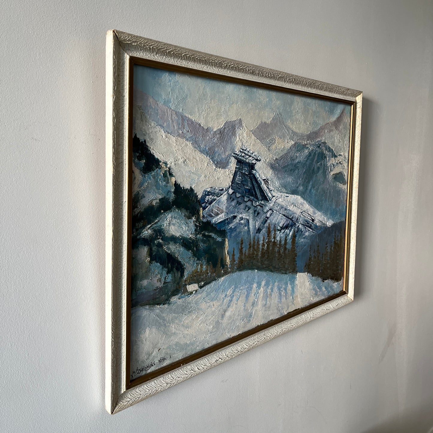 Mt. Venator, upcycled vintage painting