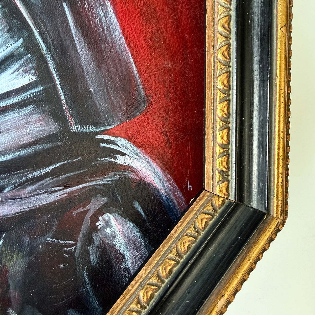 Darth - acrylic study on reclaimed book cover