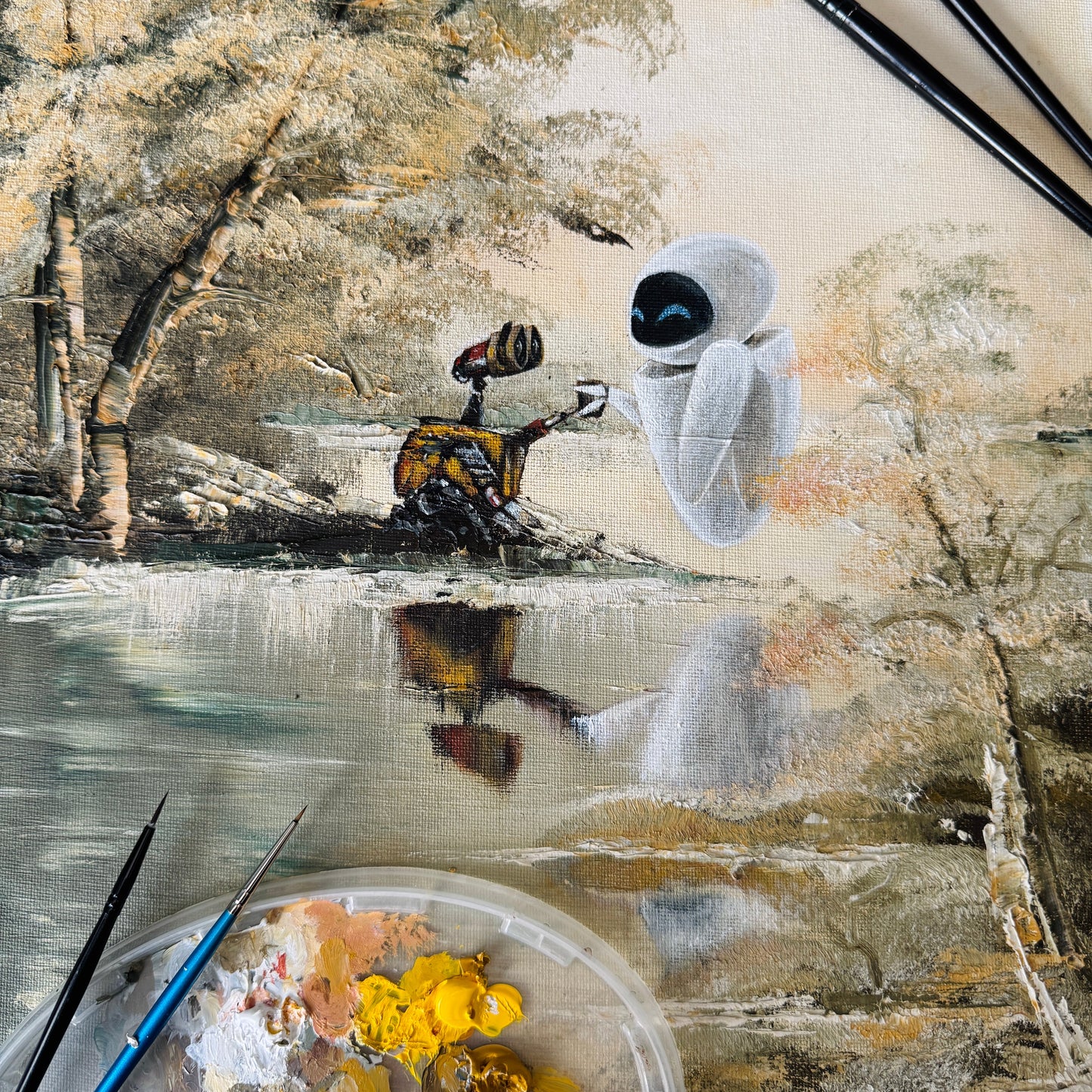 Holding Hands : Part 2, original upcycled vintage paintings