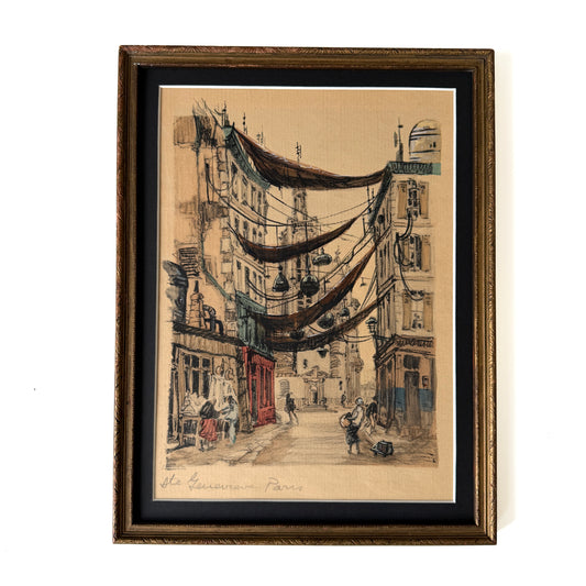 Forgotten Alley - original upcycled vintage painting -3