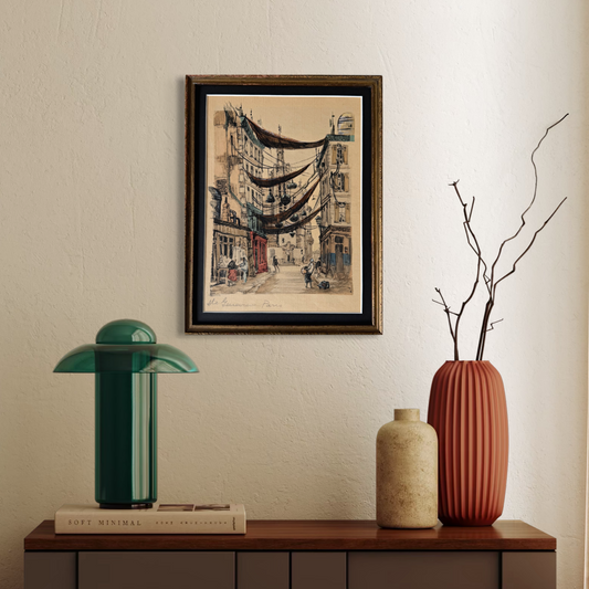 Forgotten Alley - original upcycled vintage painting -3