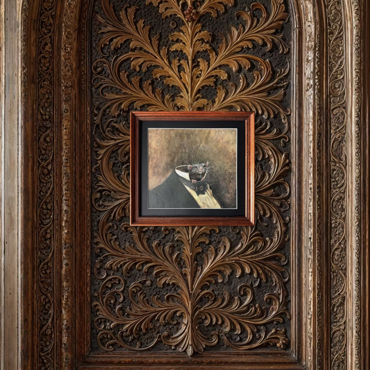 Common Garden Rat - original upcycled vintage art