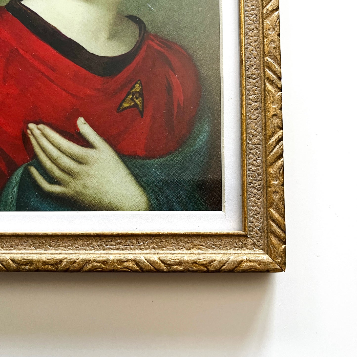 Red Shirt, Ensign Bonaparte - PRINT in Vintage Frame, Wood