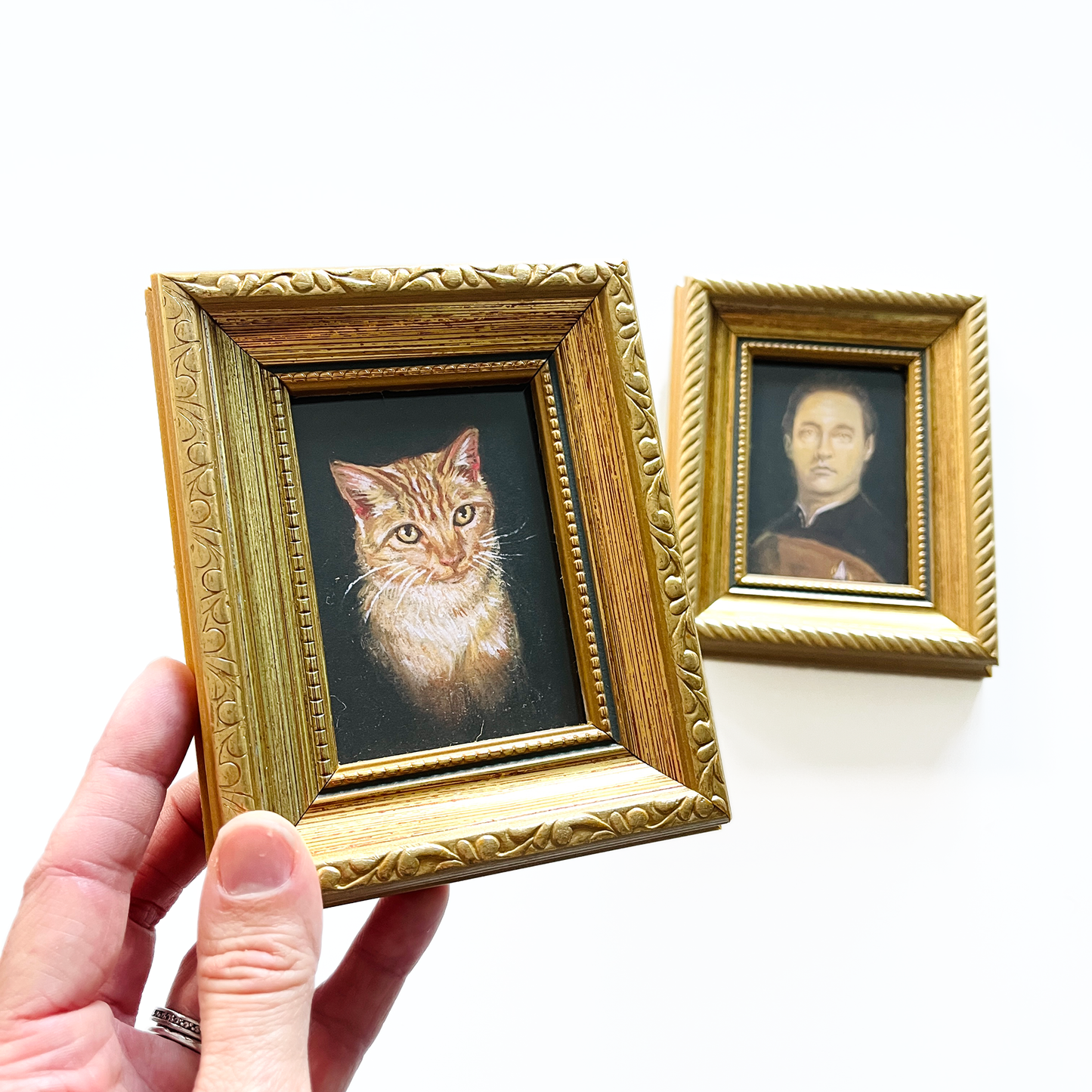 My Cat and I - 2x PRINTS in gold frames