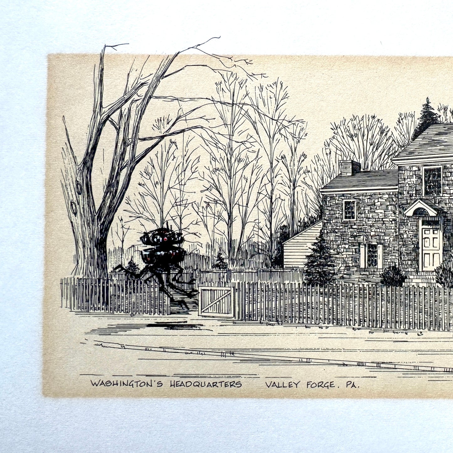 Probe Droid, Valley Forge, PA - original upcycled vintage etching