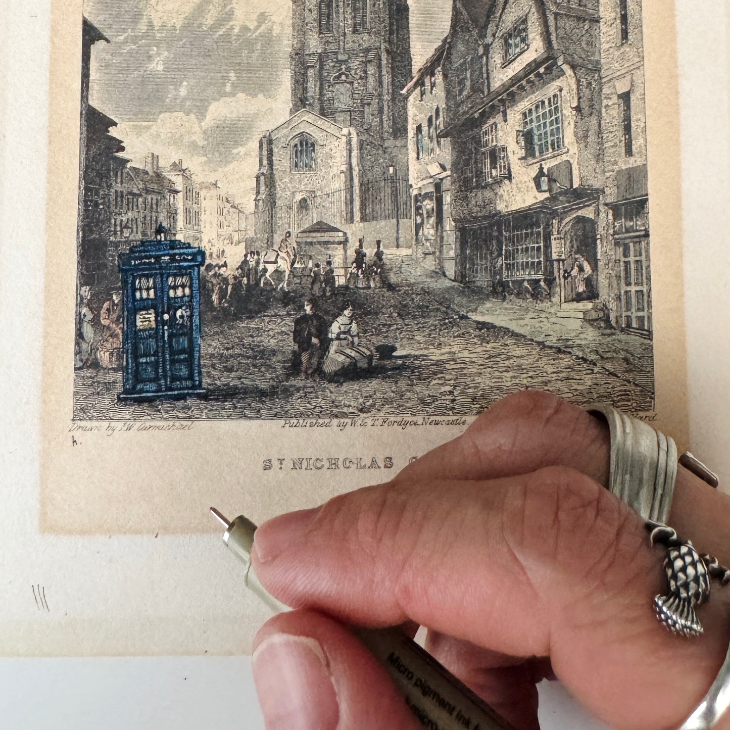 Where Did I Park? Part 5, original upcycled vintage painting