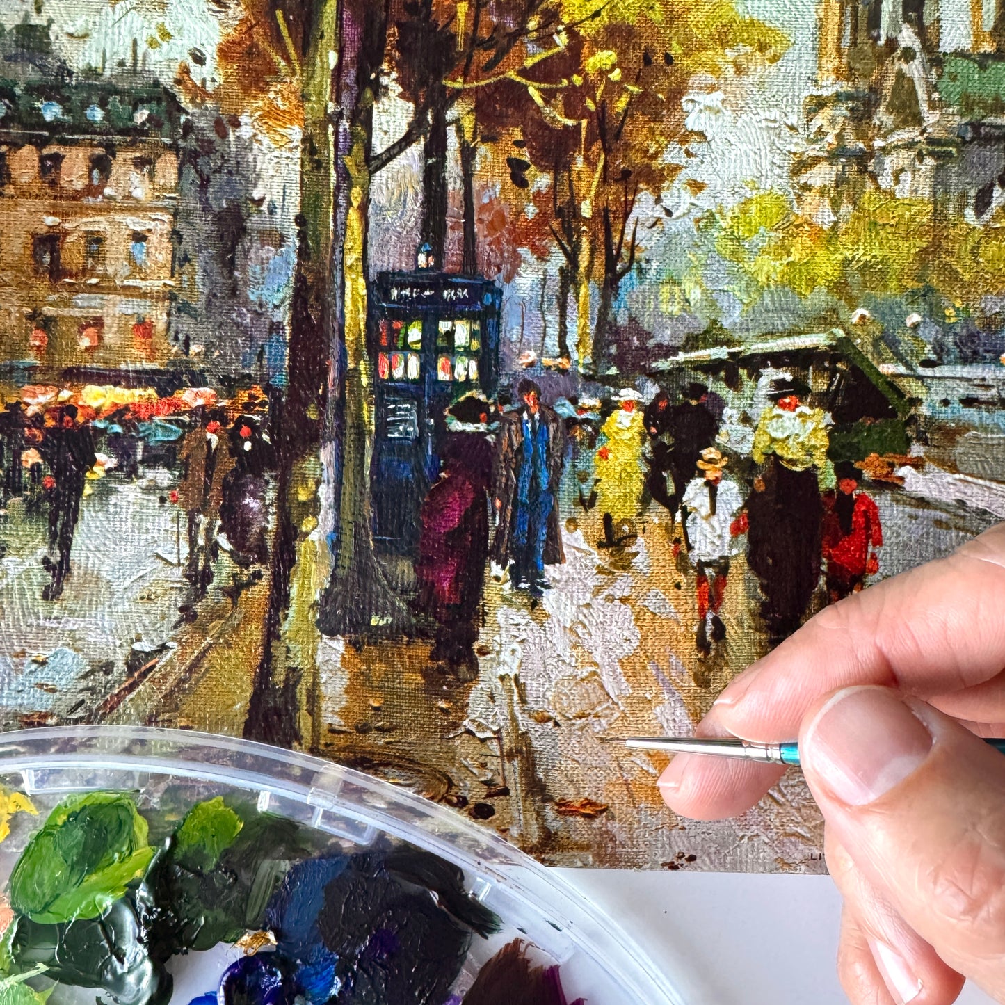 Where Did I Park? Part 6, original upcycled vintage painting