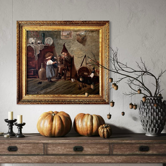 Little Bandits - original upcycled vintage painting