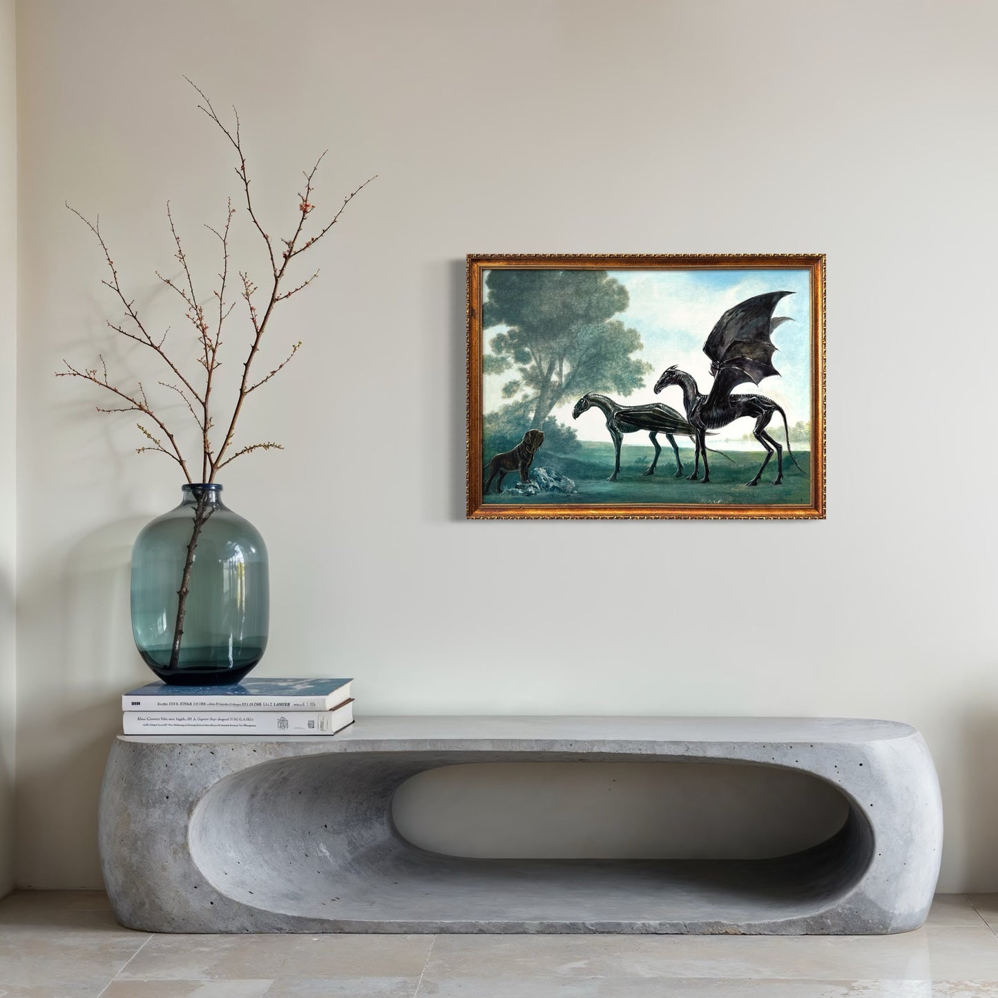 Dog & Pony Show, original upcycled vintage painting