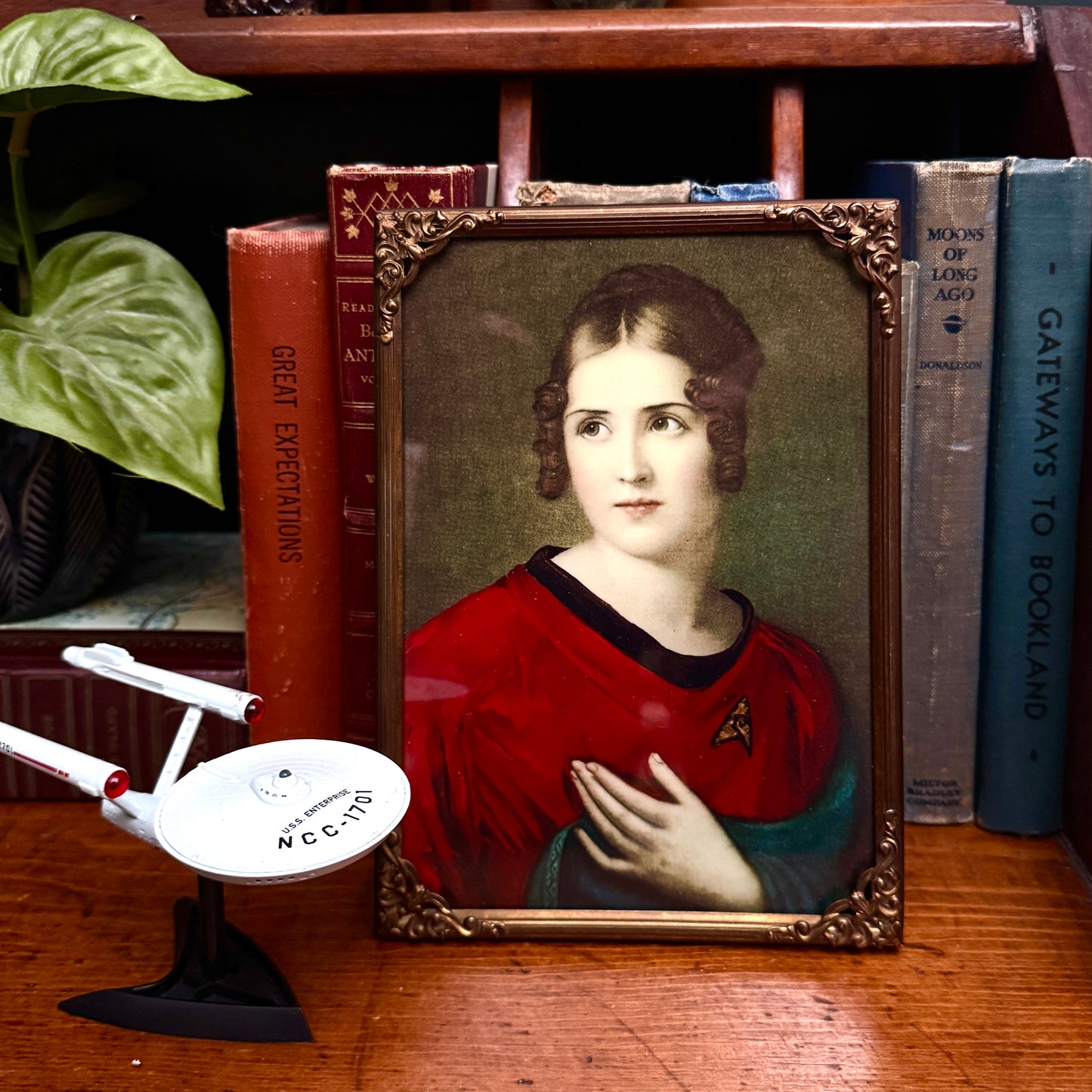 Red Shirt, Ensign Bonaparte - PRINT 5x7 in Antique brass frame