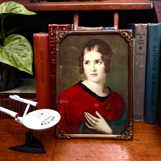 Red Shirt, Ensign Bonaparte - PRINT 5x7 in Antique brass frame