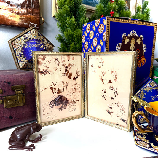 Chocolate Frogs - PRINT in Reclaimed Folding Portrait Frame, brass