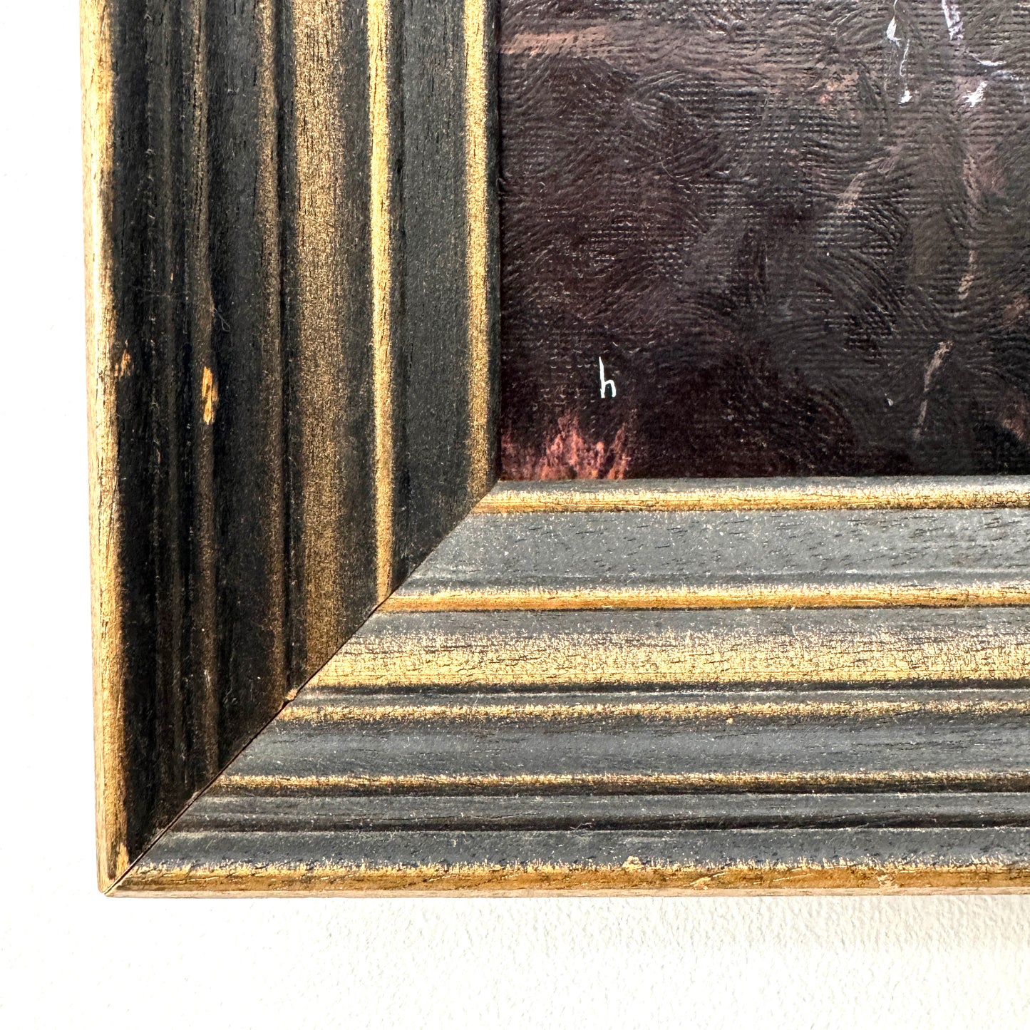 Portrait of Uruk-hai fighter - original upcycled vintage painting