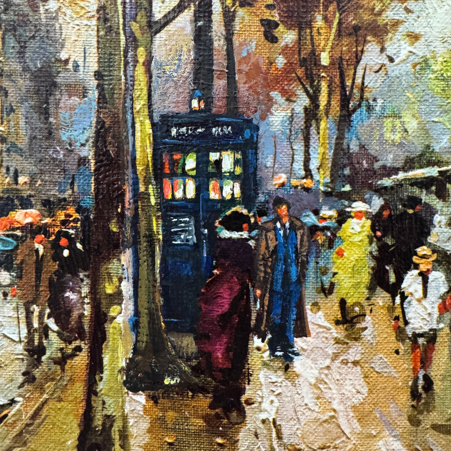 Where Did I Park? Part 6, original upcycled vintage painting