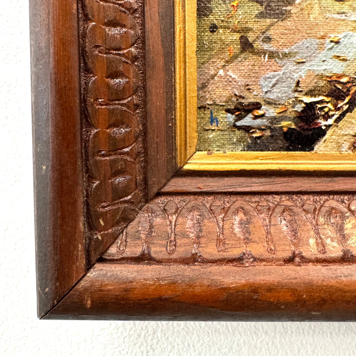 Where Did I Park? Part 6, original upcycled vintage painting