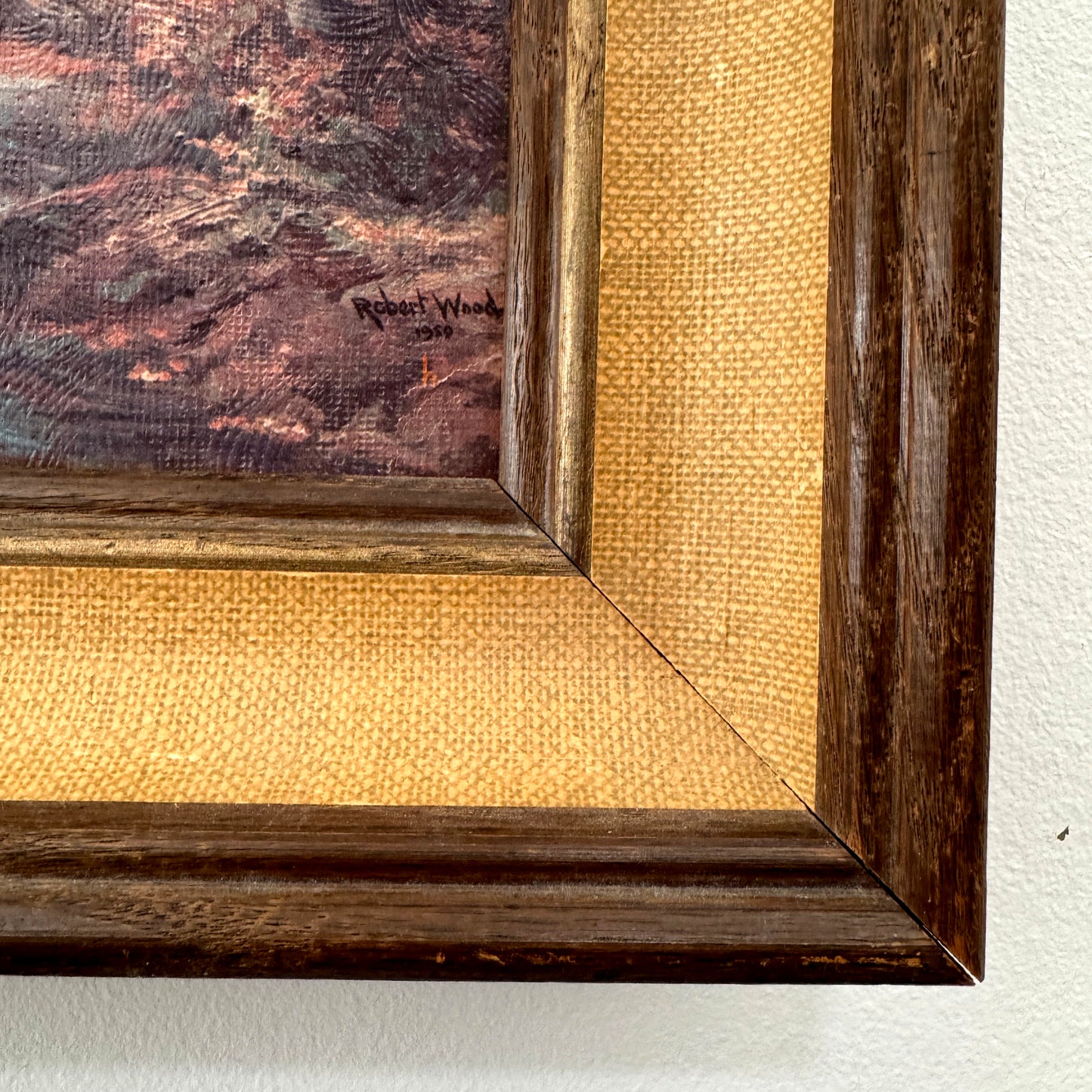 The Young Couple - study of tree herders, acrylic on vintage print