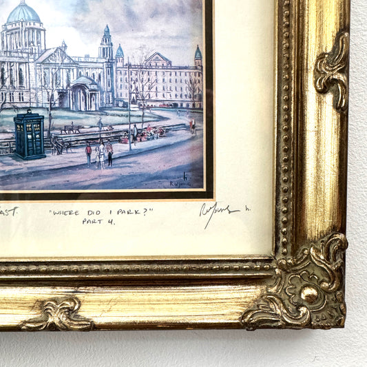 Where Did I Park? Part 4, original upcycled vintage painting