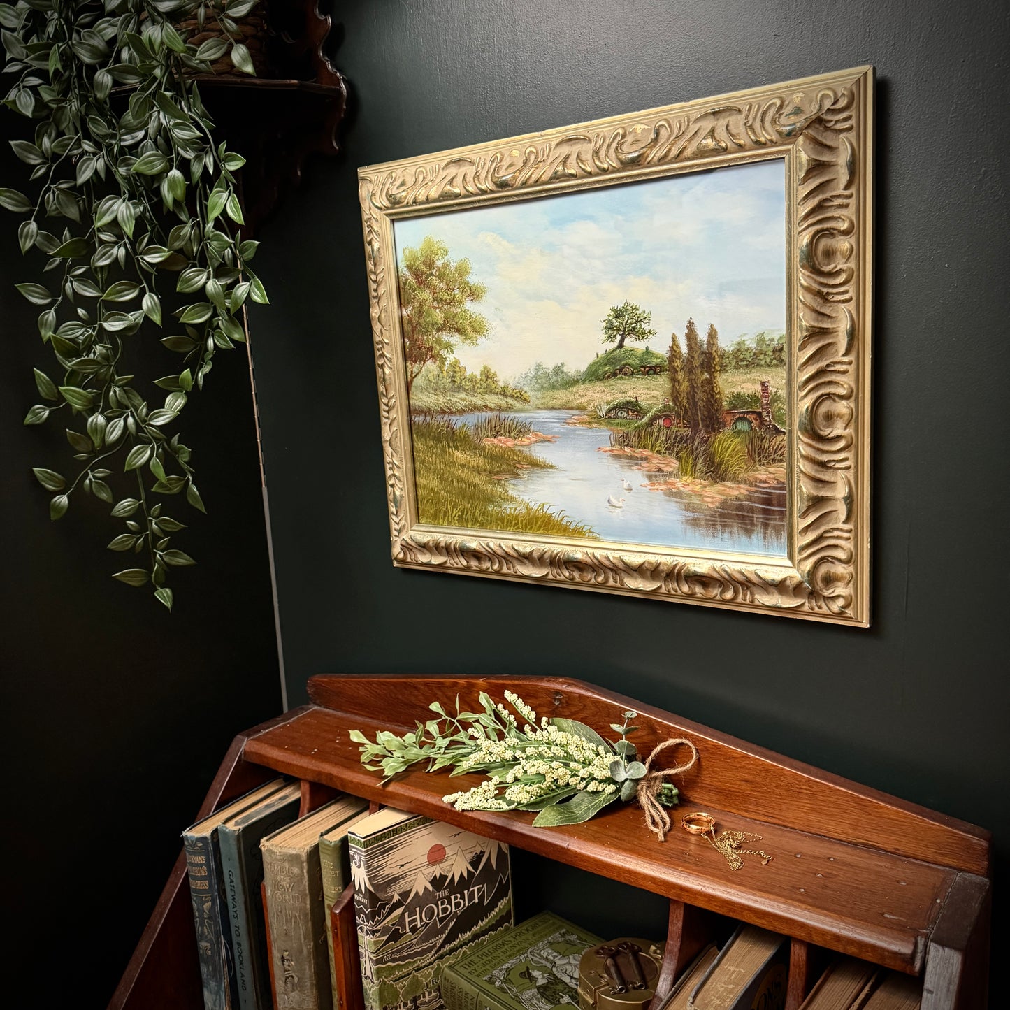 A Comfortable Neighbourhood  - PRINT XL in soft gold frame