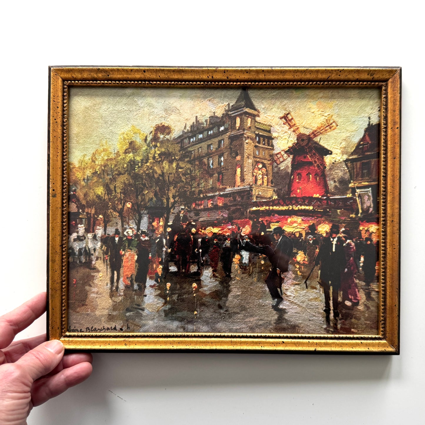 A Silly Walk In Paris - PRINT 5x7 in gold wood frame