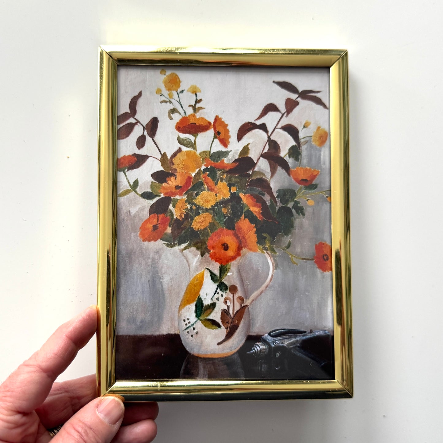 A Stunning Bouquet - PRINT in brass frame