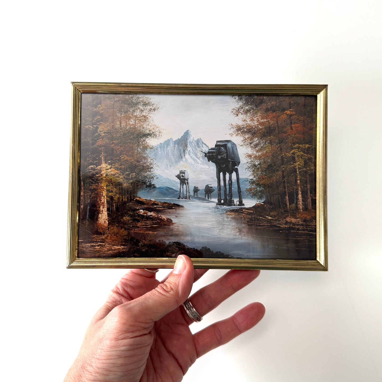 A Walk In The Woods - PRINT in vintage brass frame