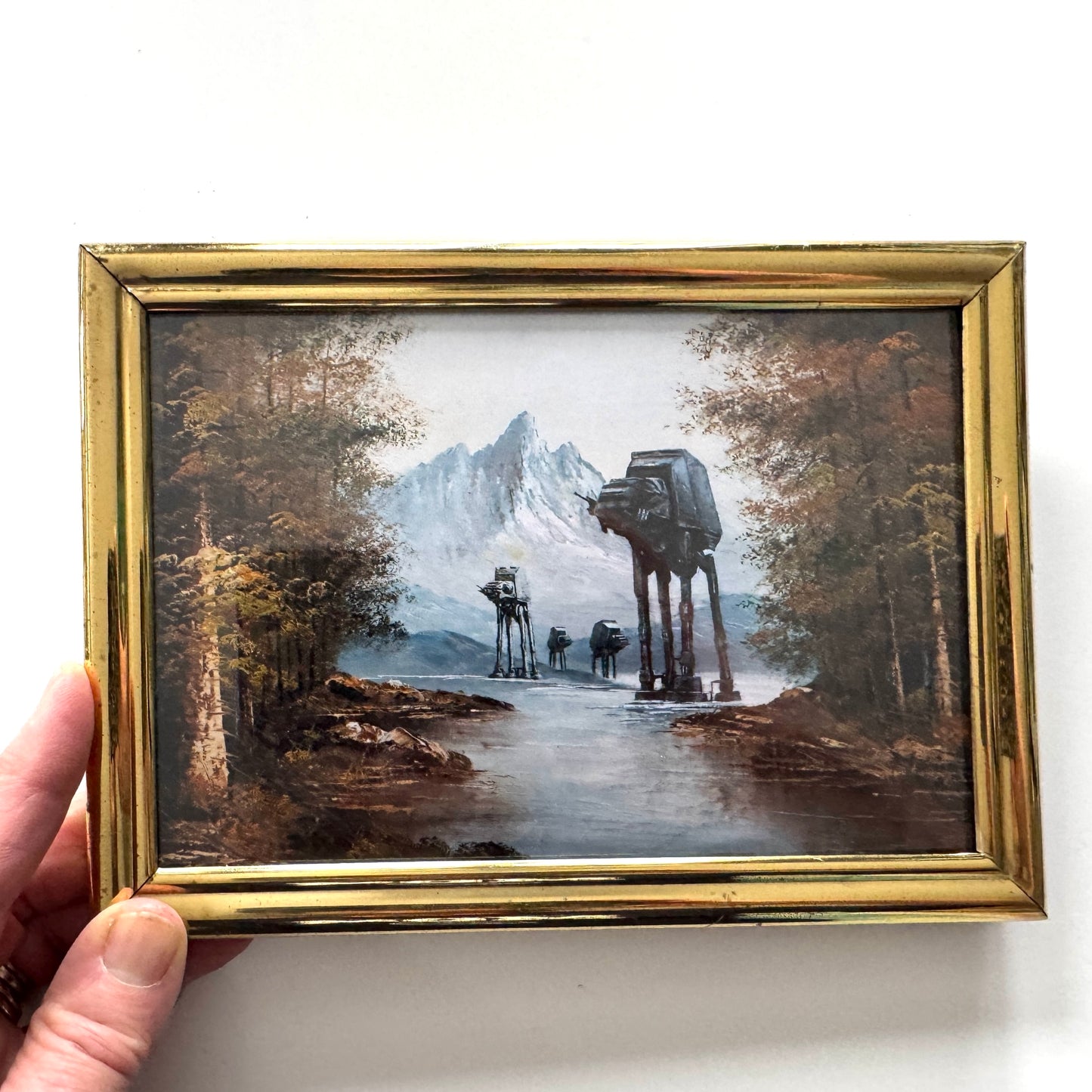 A Walk In The Woods - PRINT 5x7 in vintage brass frame