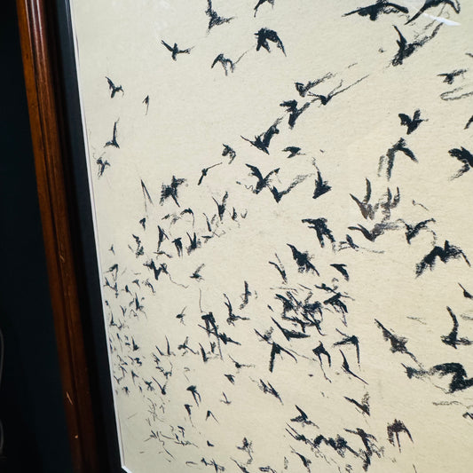 Bats - study, charcoal on paper