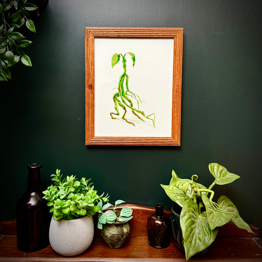 Little Green Men No.1 - PRINT in wood frame