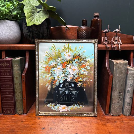 Dark Side Floral : Darth's Daisies - PRINT 8x10 in Vintage Brass Frame