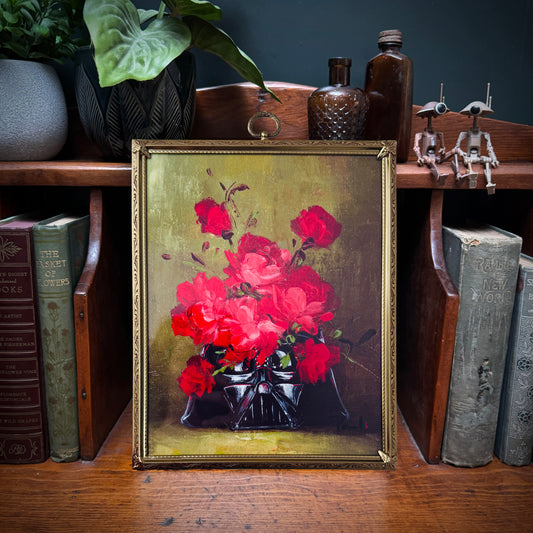 Dark Side Floral : Darth's Roses - PRINT 8x10 in Vintage Brass Frame