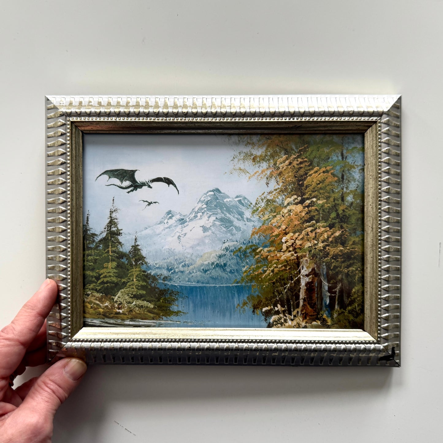 Dragon Sighting - PRINT 5x7 in reclaimed frame