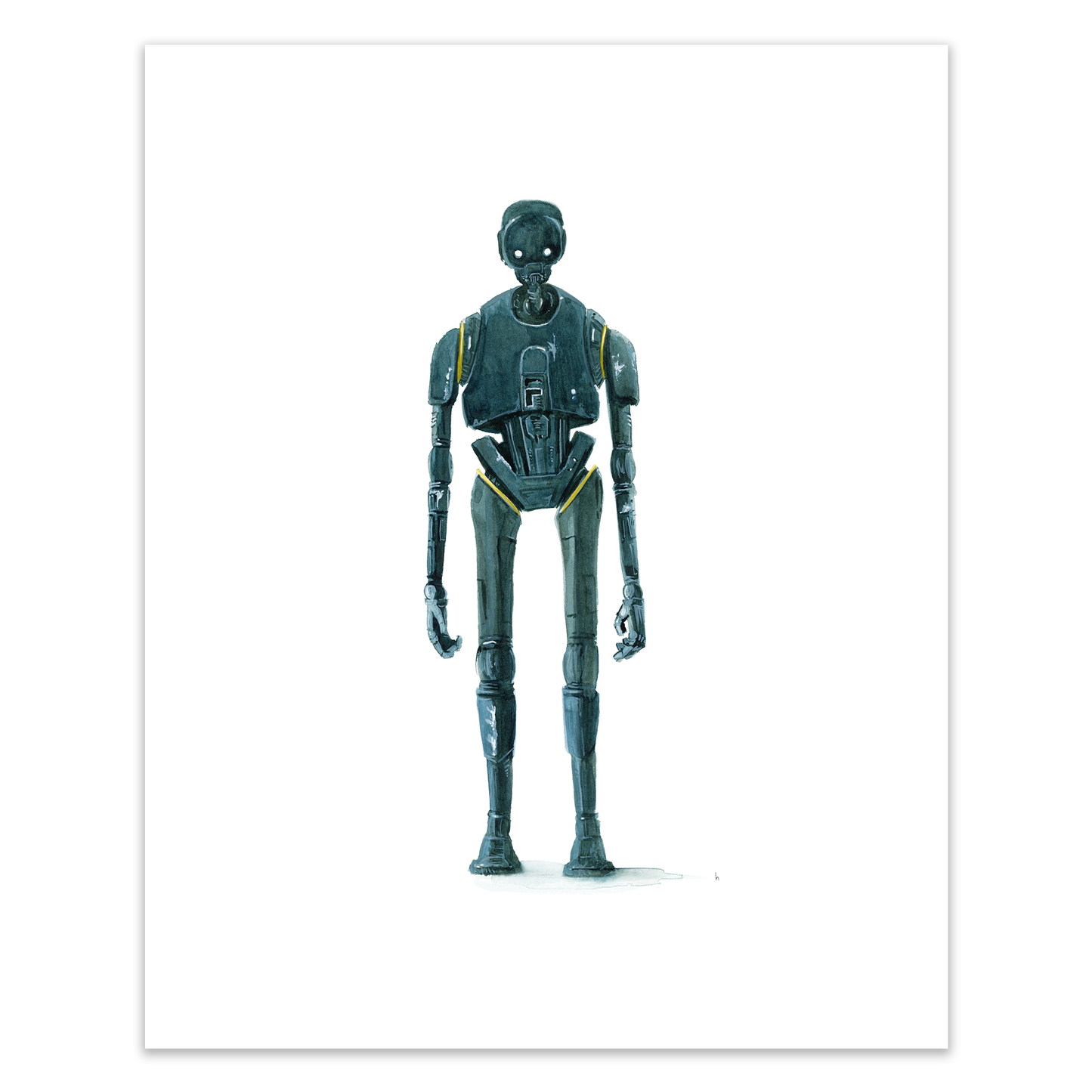 Portraits of Droids : IG-11 and K-2SO - PRINT in vintage brass frames