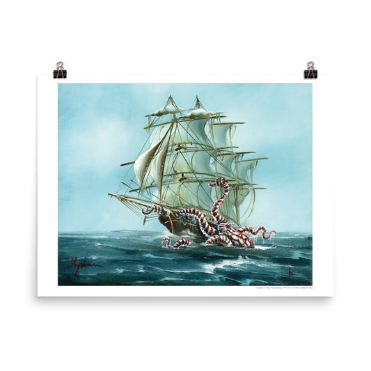 Octopus Vs Ship : Thaumoctopus Mimicus - PRINT