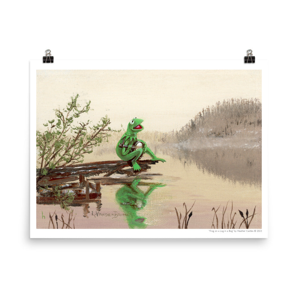 Frog on a Log in a Bog - PRINT