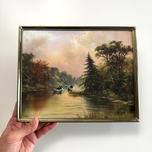 Fellowship Along the River Anduin - PRINT 8x10 in Brass Frame, OOAK Show