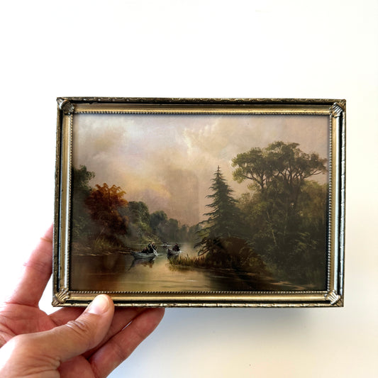 Fellowship Along the River Anduin - PRINT 5x7 Vintage Frame, Brass, OOAK Show