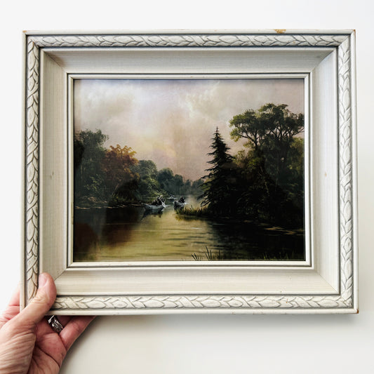 Fellowship Along the River Anduin - PRINT in white wood frame, OOAK Show