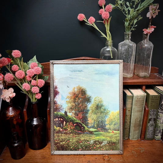 Filled with Comfort  - 9.5 x 12.5 PRINT in vintage metal frame