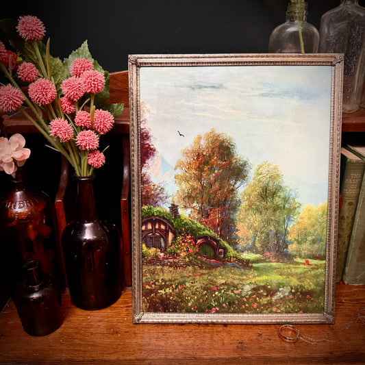 Filled with Comfort  - 9.5 x 12.5 PRINT in vintage metal frame