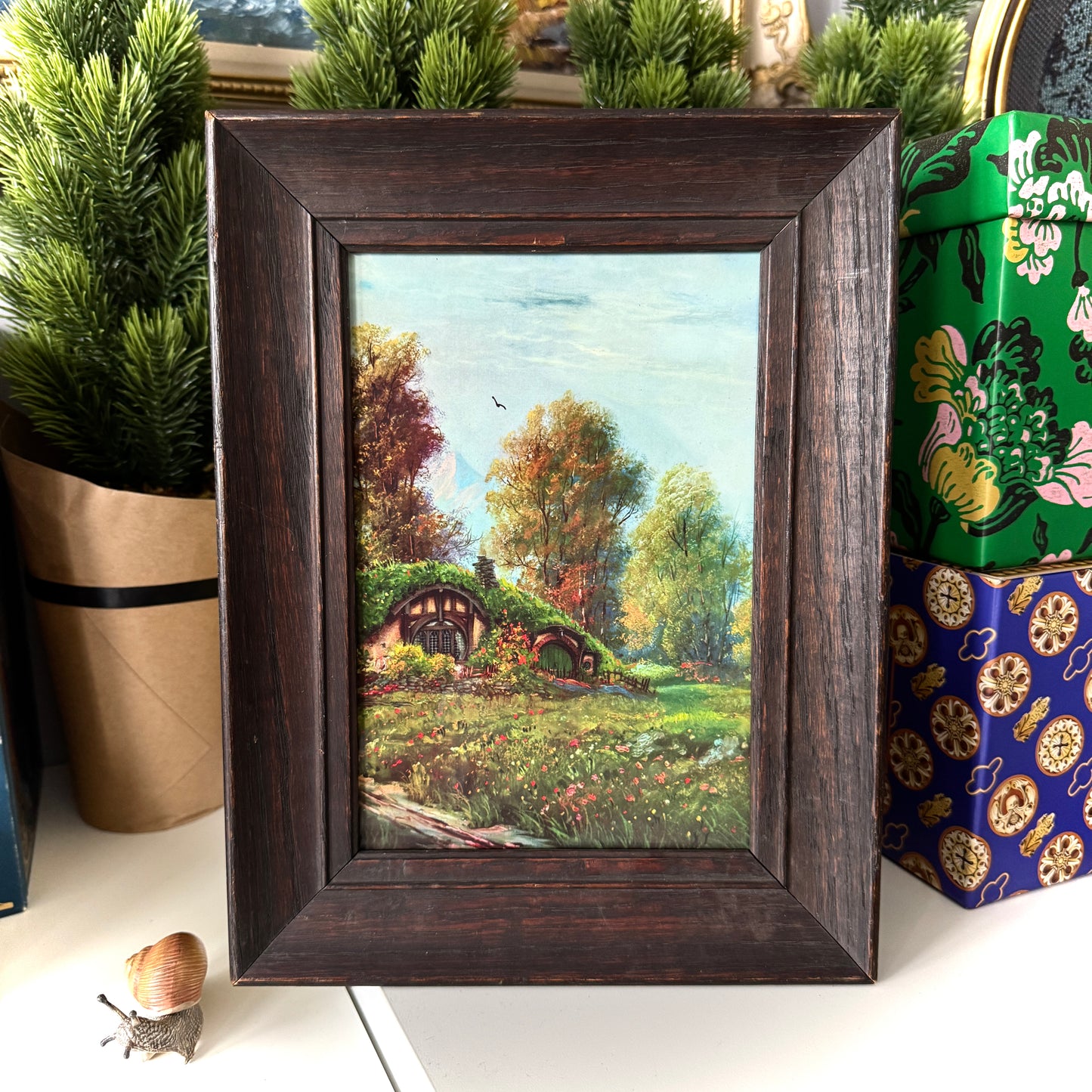 Filled with Comfort  - PRINT 5x7 in vintage wood frame