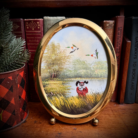 Game Over - PRINT 5x7 in brass oval frame=