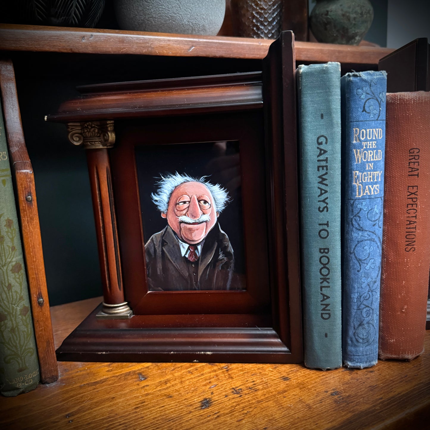 Grumpy Old Men - PRINTS in wood book ends