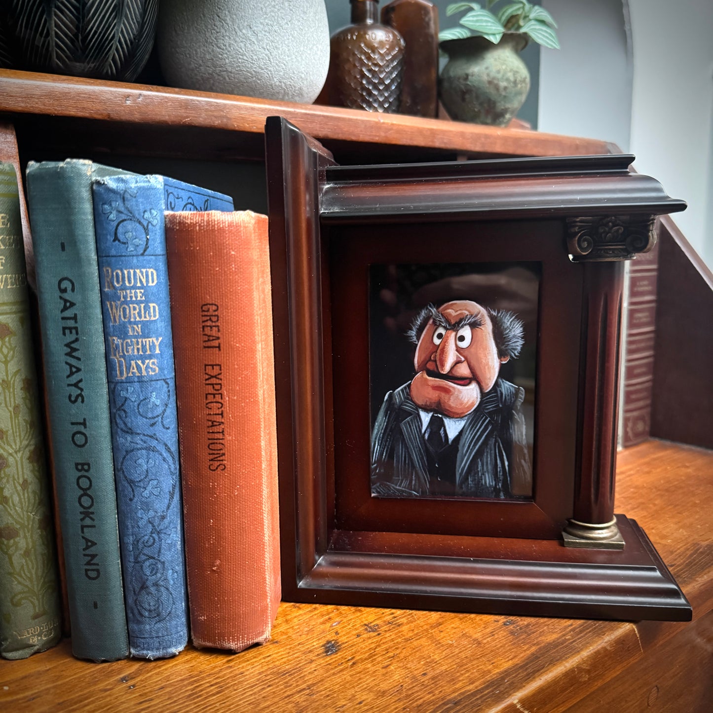 Grumpy Old Men - PRINTS in wood book ends