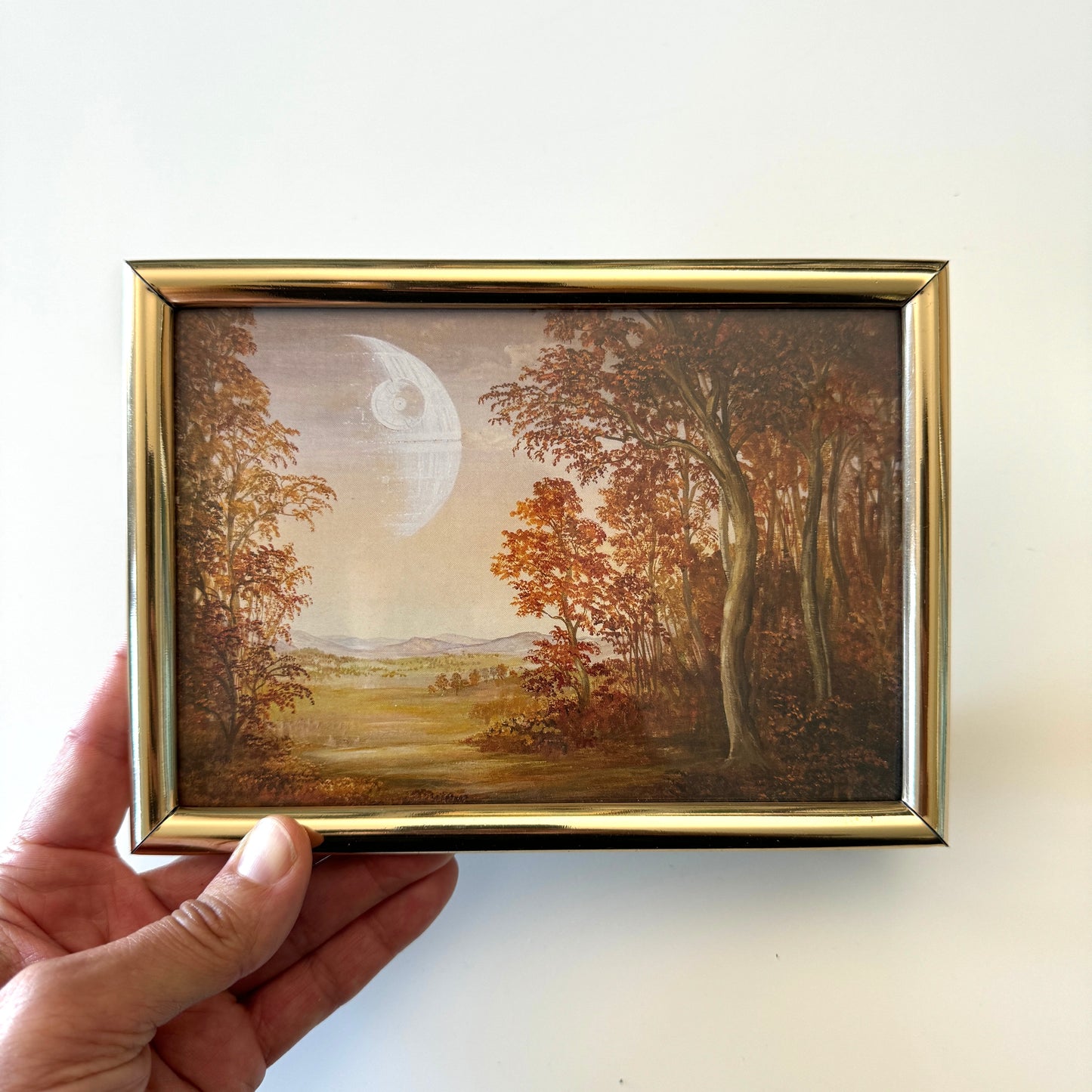 Harvest Moon - PRINT 5x7 in Vintage Brass Frame OOAK Show