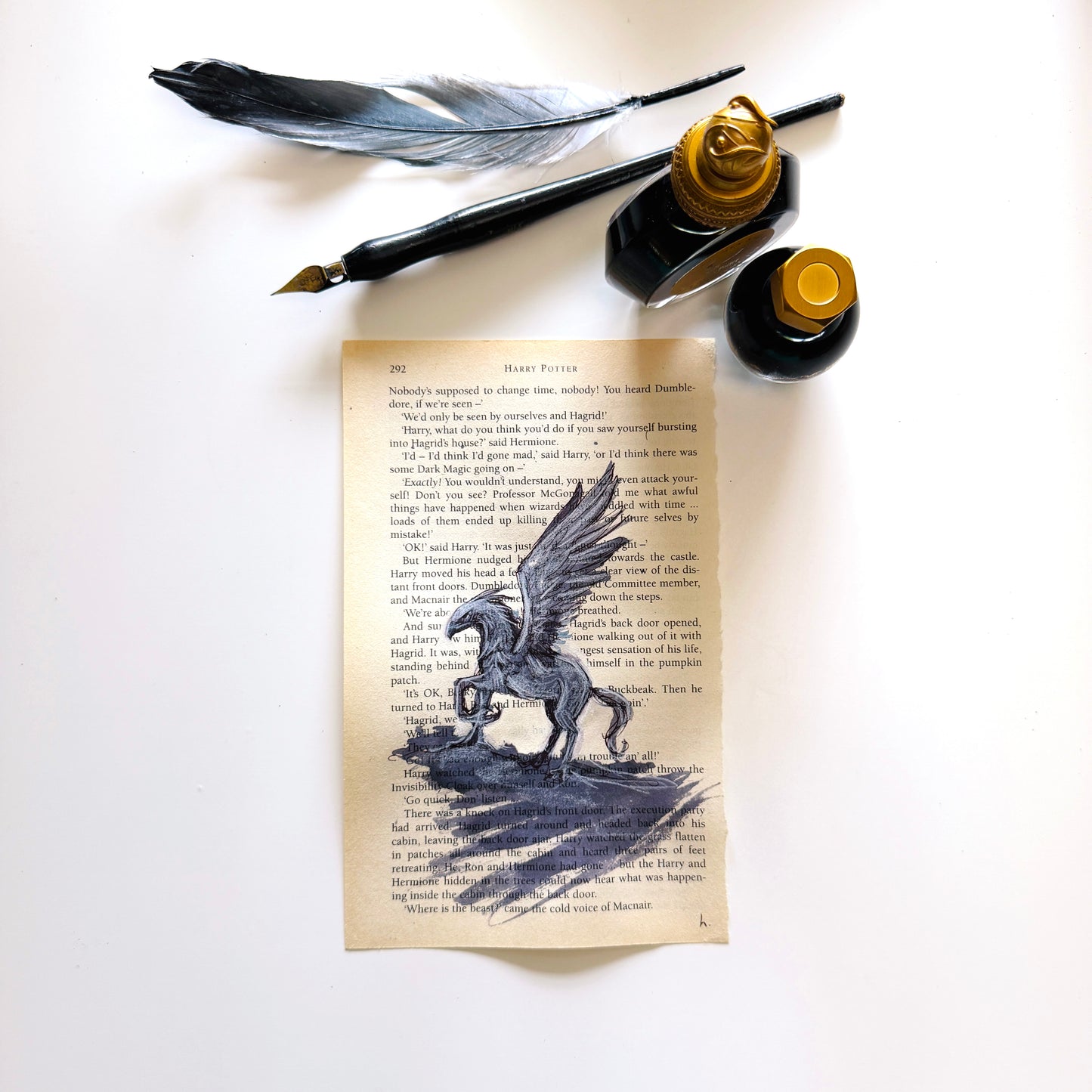 Specimen Studies : Hippogriff, study in ink on p292