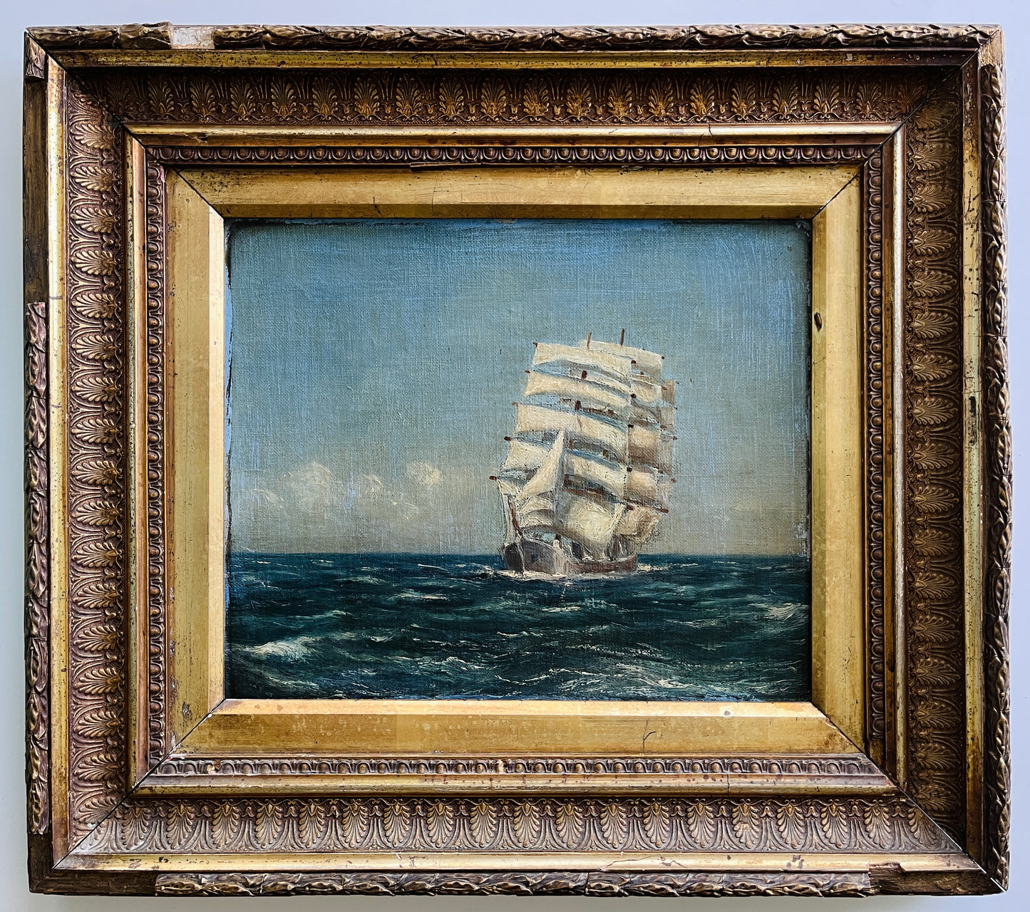 Antique Ship Painting by Unknown Artist