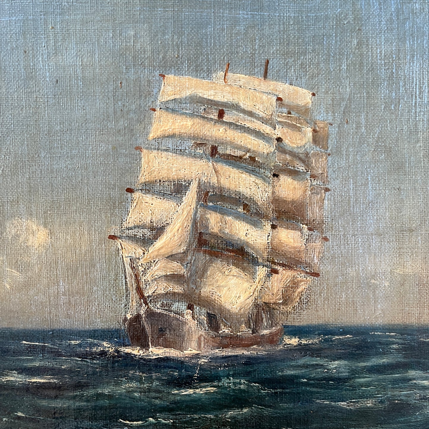 Antique Ship Painting by Unknown Artist