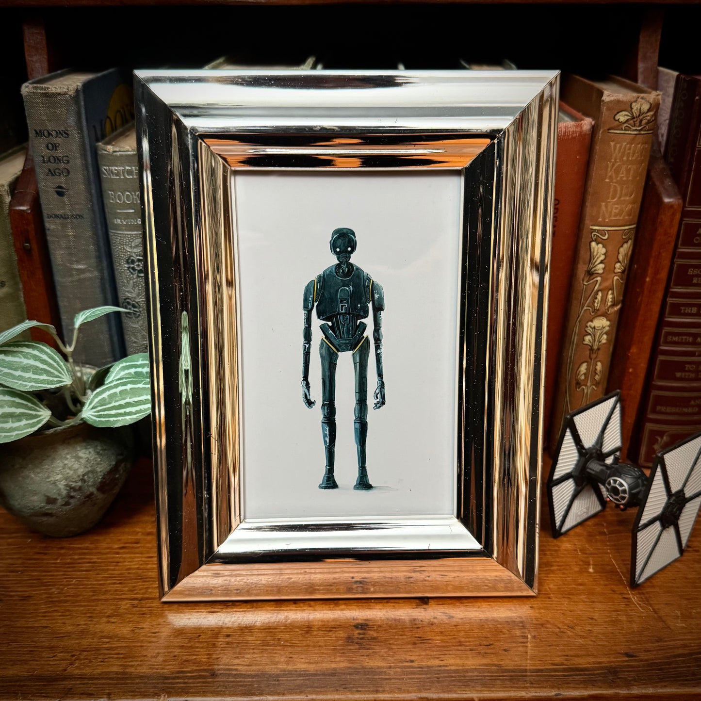 Portrait of K-2SO - 4 x 6 inch PRINT in Reclaimed Frame