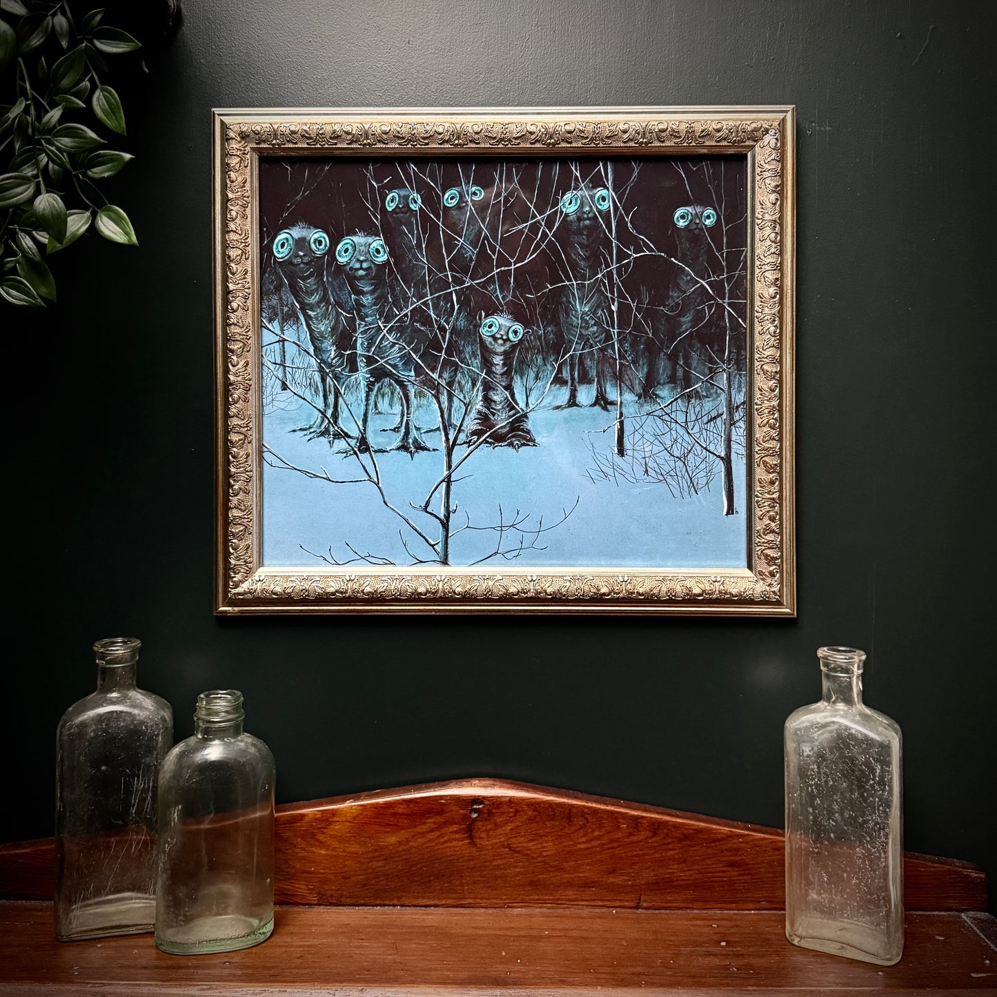 Lunar Bovinae - PRINT 10x5 x 13 in silver frame