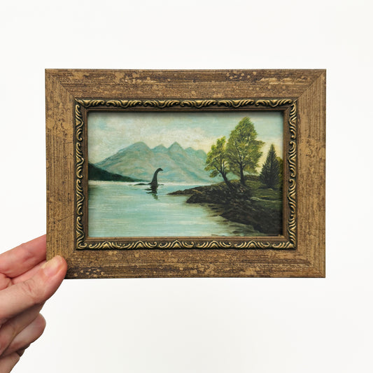 Nessie - PRINT 4x6 in wood frame OOAK Show